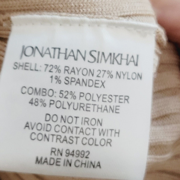 Jonathan Simkhai Dress Small Hardin Ribbed Knit Faux Leather Belted Stretch - Picture 10 of 16